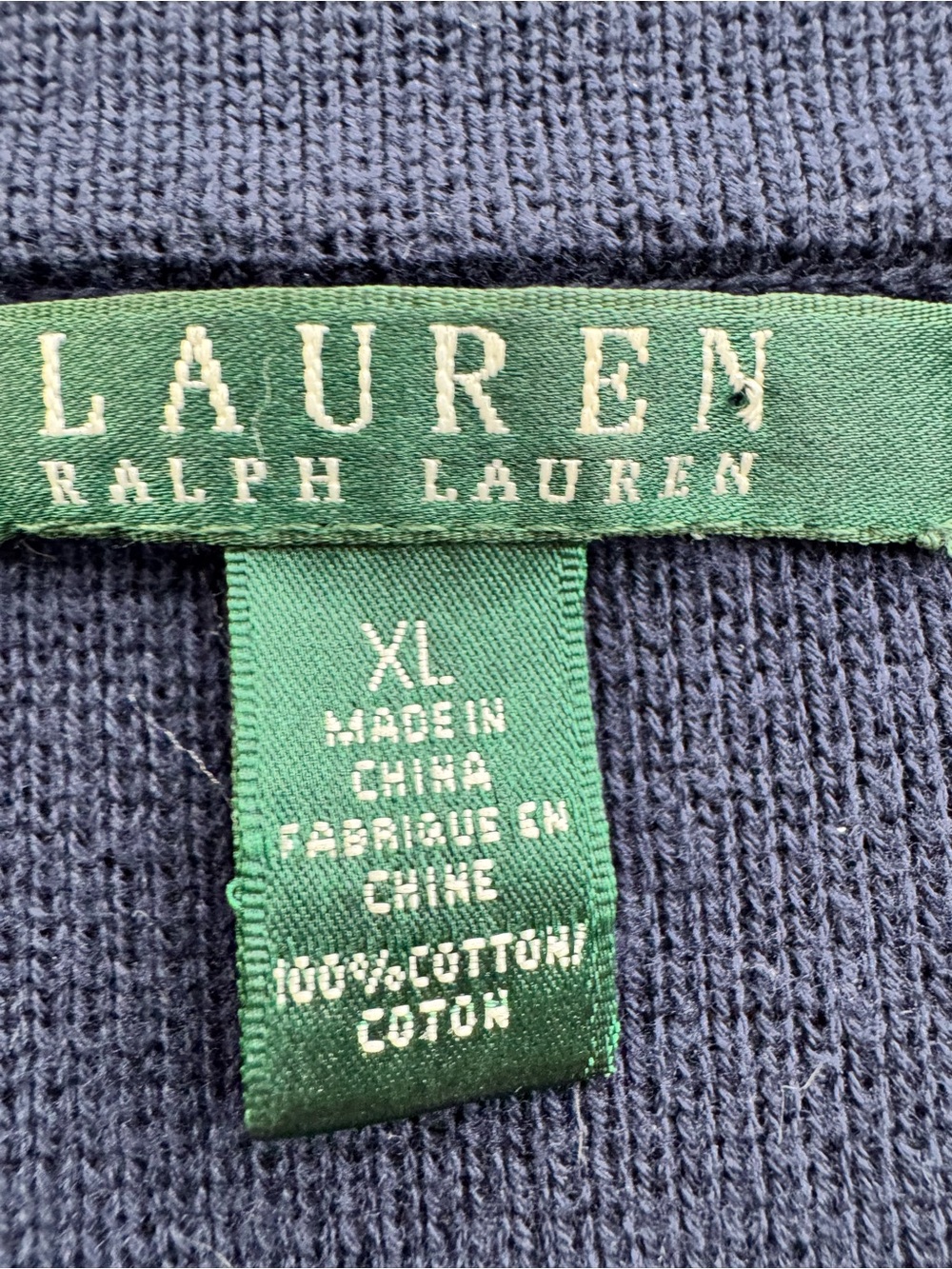 Lauren Ralph Lauren Navy Blue Cotton Knit Blazer Gold Buttons XL - Picture 4 of 6